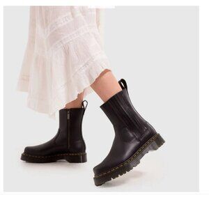 Dr. Martens Black Leather Platform Chelsea Boots